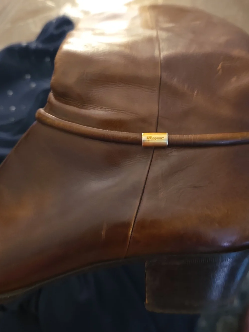 Ferragamo Women's Tall Brown Leather Riding Boots Size 7